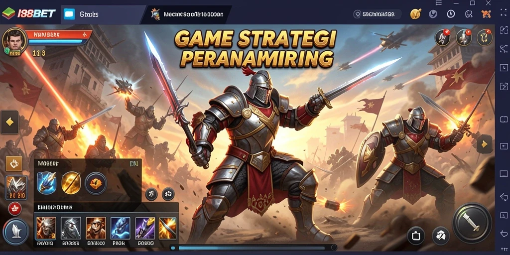 Screenshot gameplay 188BET yang menampilkan aksi pertempuran strategi.