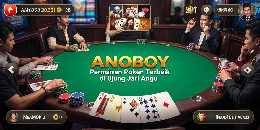 Tangkapan layar ANOBOY menampilkan aksi seru permainan poker.