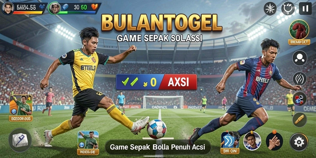 Tampilan gameplay BULANTOGEL dengan aksi sepak bola yang mendebarkan.