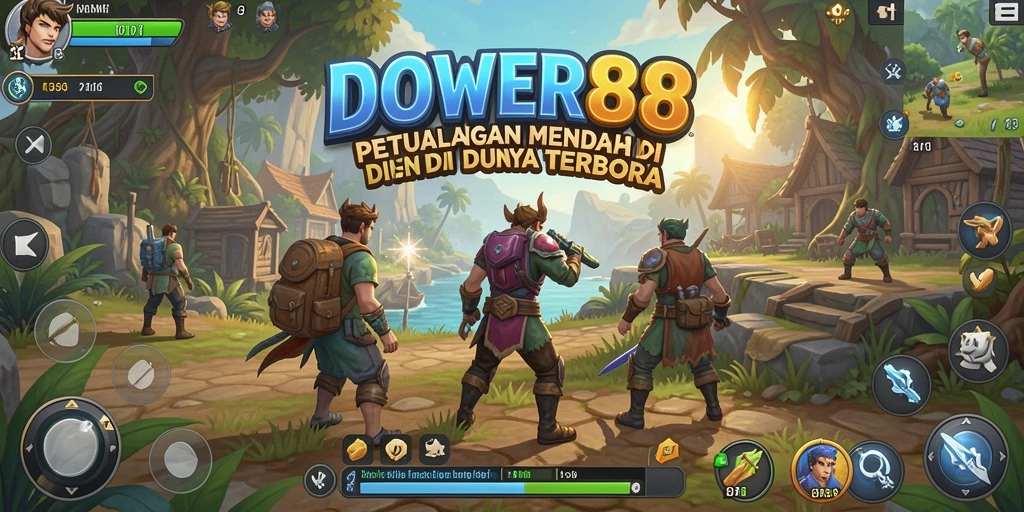 Tampilan screenshots DOWER88 yang menunjukkan eksplorasi dunia terbuka.