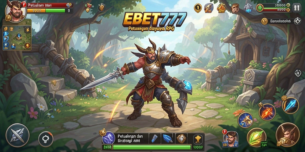 Tampilan gameplay EBET777 dengan aksi seru dan karakter RPG yang menakjubkan.