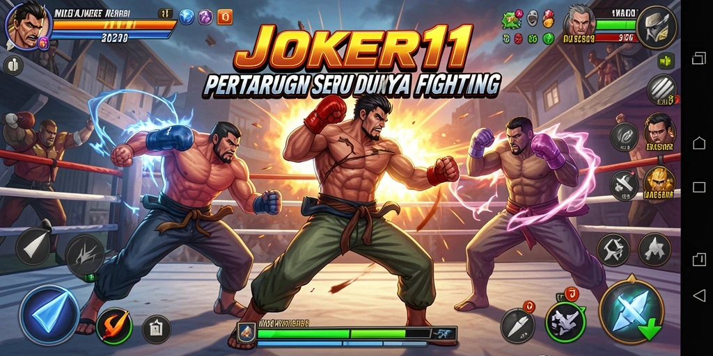 Tampilan gameplay JOKER11 yang intens dan seru dalam pertarungan Fighting.