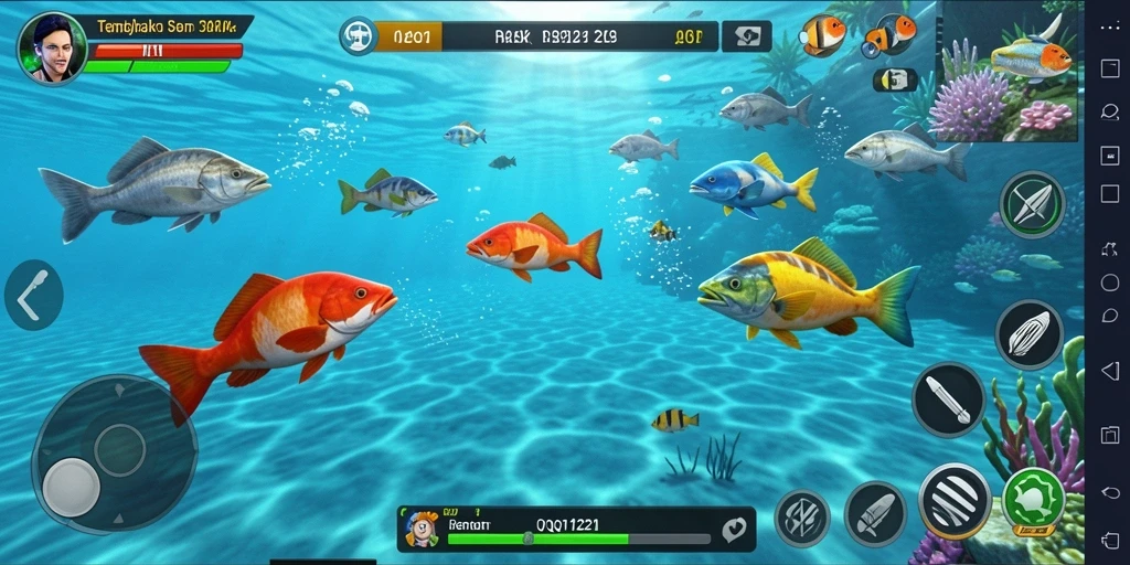 Gameplay QQ1221 menampilkan aksi tembak ikan yang seru dan menggembirakan.