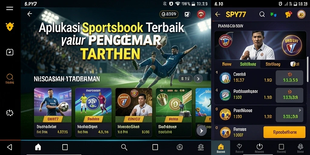 Tampilan antarmuka Sportsbook yang menarik dan informatif.