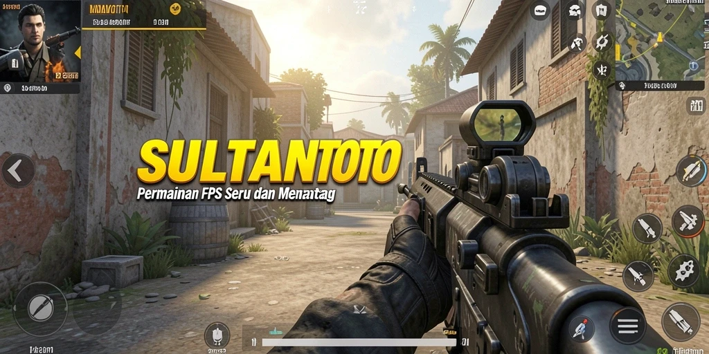 Screenshot dari gameplay SULTANTOTO menunjukkan aksi menembak yang intens.