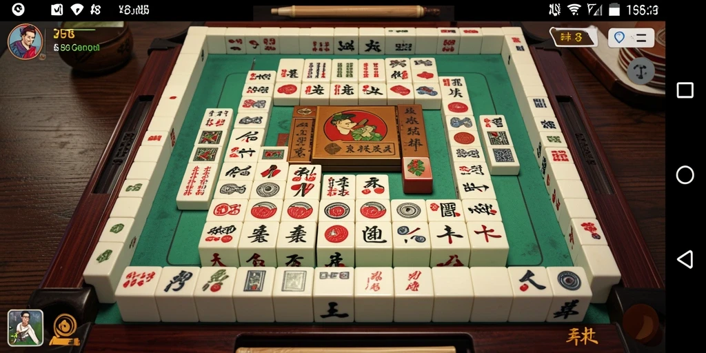 Tampilan gameplay menarik dari V98 dengan grafik Mahjong yang memukau.